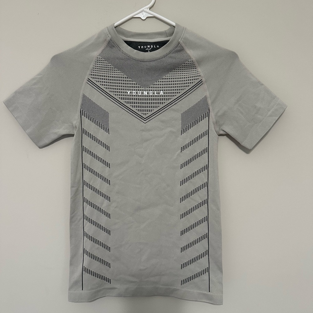 YOUNGLA Gray Men's Shirt- small